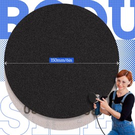 POTUINOM 36PCS 6 inch Silicon Carbide Sanding Discs, Wet Dry Orbital Sander Hook and Loop Sandpaper 80 120 240 320 400 600 Grit, Best for Metal, Automotive Sanding