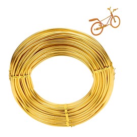 3mm x 15m aluminum craft wire,crafting bendable metal modelling flexible wire weaving,anodized aluminum wire for hobby craft,sculpting,jewelry making,skeleton,floral making-gold