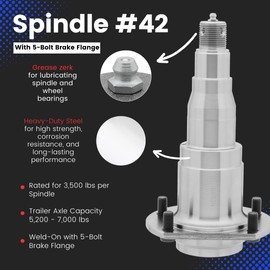 SP466 - Spindle #42 E-Z Lube with 5-Bolt Flange for 5,200-7,000 lbs Trailer Axle