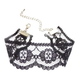 dunns-jewels Black Lace Choker Pagan Gothic Burlesque Style 25mm