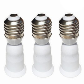 DZYDZR 3pcs White 95mm E27 to E27 Extender Socket E26 to E26 Extender Flame Retardant Material (Bulb Extended 70mm)