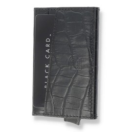 Solo Pelle Leather Slim Wallet with RFID Protection for up to 11 cards, model: Mech Leather, croco black
