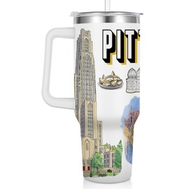City Tumbler 40oz,Stainless Steel Water Bottle for Hot & Cold Beverages-City Gift Idea (Pittsburgh)