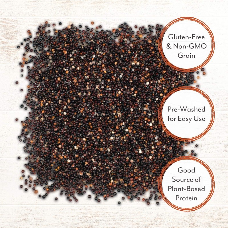 Roland Foods Black Quinoa from Peru, Pre-washed, 5 Lb Bag