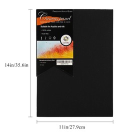 CONDA Black Canvases for Painting 11x14 inch, Pack of 14,100% Cotton Acid-Free, Canvas Panels, 8 oz Gesso-Primed, Art Boards for Oil & Acrylic Painting