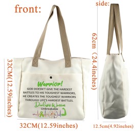 JYTAPP Dialysis Awareness Gift Warrior Makeup Bag Dialysis Warrior Unbreakable Cosmetic Bag Kidney Dialysis Hemodialysis Gift (Tote)