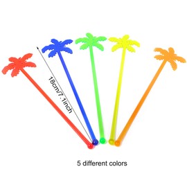 Honbay 50PCS Fun Swizzle Sticks Tropical Palm Tree Shaped Cocktail Ice Drink Stirrers