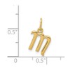 Solid 14k Yellow Gold Cursive M Initial Letter Alphabet Charm