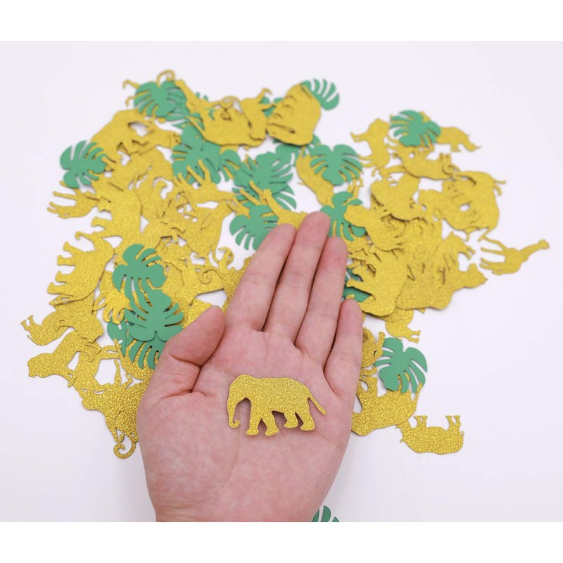 Jungle Animal Confetti Safari Themed Confetti Gold Glitter Zoom Shaped