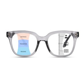 ZESAKER Progressive Multifocus Reading Glasses for Women Men Oversized Anti Blue Light Blocking Readers Square Eyeglasses (Grey, 2.5)