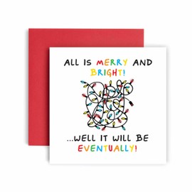 Huxters Funny Christmas Card – Christmas Lights Anger – Christmas card for him and her men women Christmas Traditions