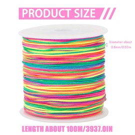 Elastic Bracelet String Cord Set,0.8mm*100m Stretchy Elastic String,Thin Bead for Bracelets Cord for DIY Jewelry Making,Bracelets,Necklaces,Crafts,Decorations (MIX)