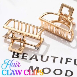 Reaky Metal Claw Clips Gold Hair Claws Mini Hair Clip Hair Accessories for Women (Gold)