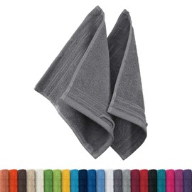 Erwin Müller Heidelberg Flannel, Pack of 2, 100% Cotton Anthracite, 30 x 30 cm, Lightweight, Quality, Absorbent, Quick-Drying, Compact, Ideal for Sports, Beach, Travel (Other Colours)