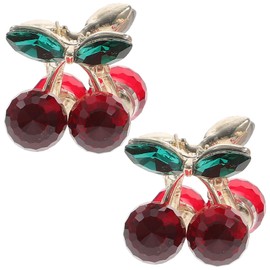 Luxshiny 2 x Cherry Hair Grip Hair Clips Hair Metal Hair Styling Clips for Women Lady Headdress Claw Clips for Thick Hair Hairpin Acrylic Alloy Small Fruit