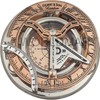 WOANIN Antique Brass & Copper Sundial Compass silver Clock in