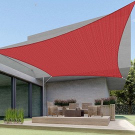 ECOOPTS 8'x10' HDPE Sun Shade Sail Rectangle Canopy Shades for Outdoor Patio Pergola Cover Blockage 95% UV Resistant(Red)