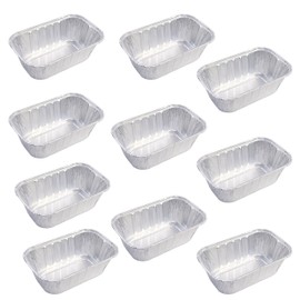 Set of 10 Mini Disposable Aluminum Foil Loaf Pans
