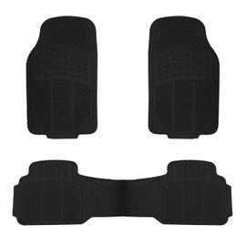 Tapetes de Caucho para Auto, 3 Piezas, Ajuste Universal, Antiderrapante, Uso Rudo