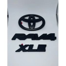 Toyota 3PCS 2019 - 2021 TOYOTA RAV4 XLE BLACK OUT EMBLEM OVERLAY KIT (PT948-42194-0