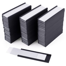 80Pcs 3x1 inch Magnetic Label Holders, FHDUSRYO “C” Channel Magnet Label Card Racks with 80 Clear Protective Films and 160 White Paper Strips for Office, Warehouse, Shelf, Cabinet