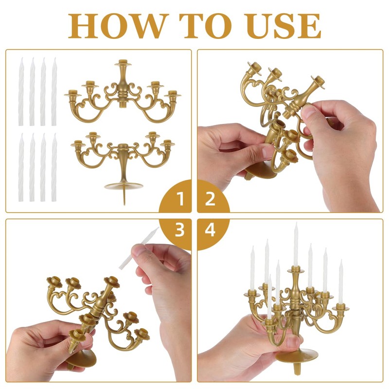 TOYANDONA 2 candelabri per torte, riutilizzabili, decorazione creativa, per matrimoni,