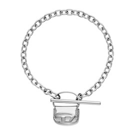 Diesel Men's Stainless Steel Toggle clasp closure Bracelet Sonic Silver