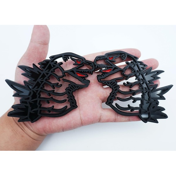 2Pc Godzilla Red Eye Badge 3D Emblem’s Custom Sticker Nameplate