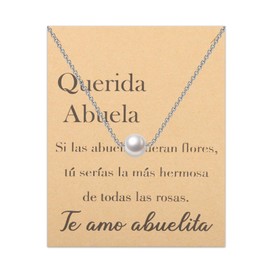FEELMEM Abuela Gift Spanish Grandma Gift Abuela Pearl Necklace Abuelita Jewelry