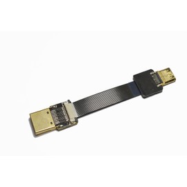 Slim FPV Flat HDMI Cable Mini Male HDMI Straight to Standard HDMI Full HDMI Normal HDMI Straight HDMI Male for rig Gimbal Canon 5D3 5D2, panasonic lumix GH3 GH2, Sony nex 5N 5T 5R 7N 5CM Black (15CM)