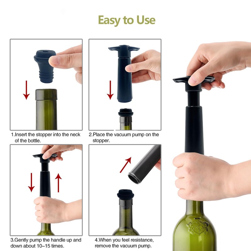 EYBDYB Wine Saver Vacuum Pump with 6 Stoppers, Wine Preserver