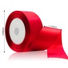 Flezoo 25 Yards 1-1/2" Red Satin Ribbon for Crafts Gift