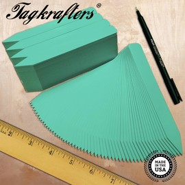 TAGKRAFTERS 6" x 5/8" Mint Premium Pot Stakes with Marker - 300 Pcs - Plastic Plant Tags and Labels - Nursery Garden Tree Labels Waterproof Writeable | Made in The USA |