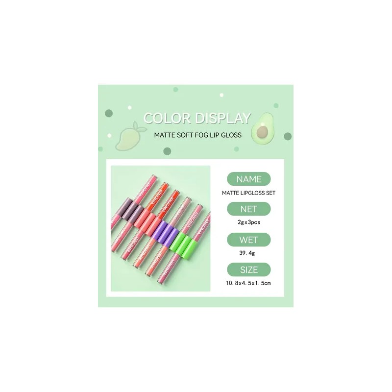 Set De 3 Brillos De Labios, Hidratante Balsamo Labial