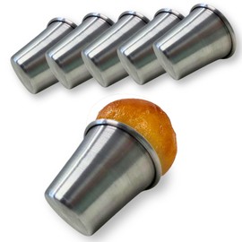 NAMAI - Set of 6 Baba au Rhum Moulds, Pudding Moulds for Falling, Dimensions 6 cm Diameter x 6 cm Height, Aluminium, Made in Italy, Aluminium Baking Moulds, Savarin Mould (6 Moulds)