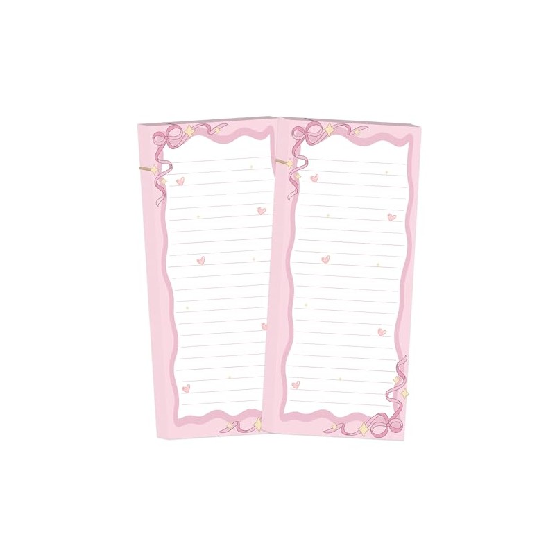 100pcs Pink Bow Notepad Bowknot List to-Do Paper Pad 3.2x7.5