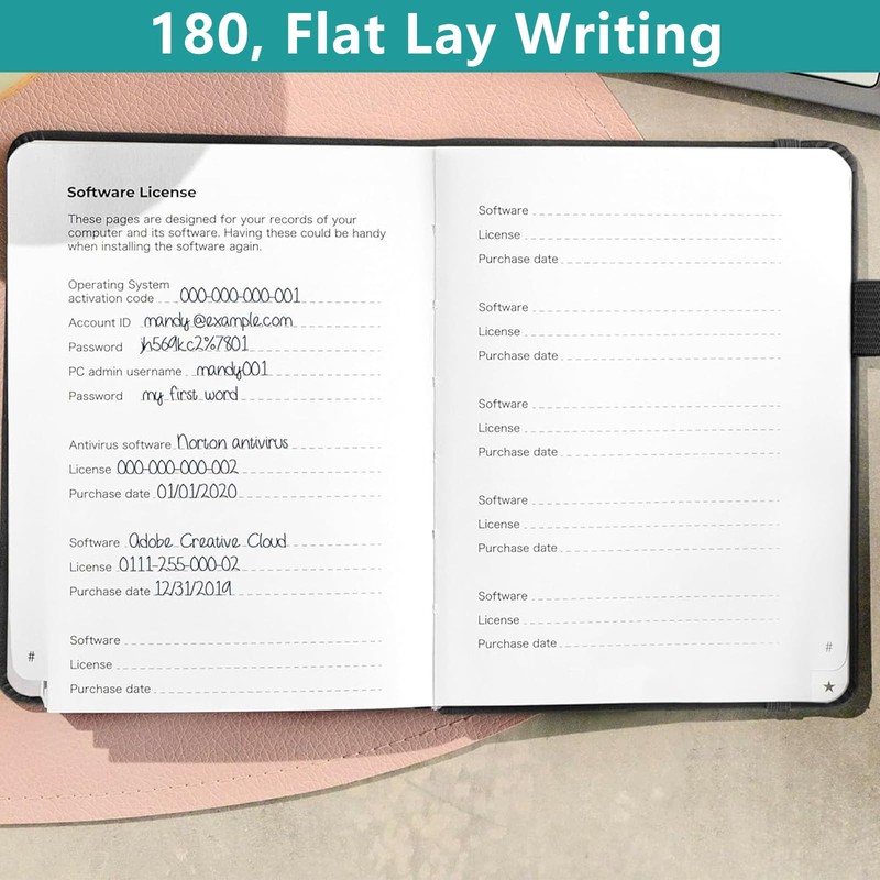 XTUDOU® Pack of 2 Password Book, Password Book with Index