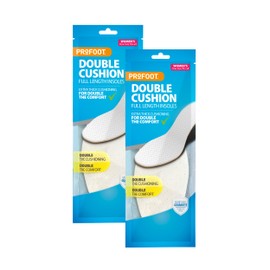 Profoot Women's Double Cushion Insole Double The Cushioning, Double The Comfort. Ideal for use in Boots, Shoes and Wellies Extra Thick Dual Layer Insoles - 2 Pairs