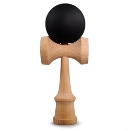 Ganzoo Kendama Beech Wood Original Japanese Traditional Wooden Toy Ball Game Skill Game Gift, black