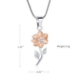 memorial jewelry Sun Flower Cremation Urn Necklace Keepsake Ashes Pendant Cremation Jewelry for Girl (RG)