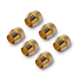 LTWFITTING 1/8-Inch Brass Compression Sleeves Ferrels,Brass Compression Fitting(Pack of 50)