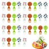 32Pcs Multicolour Mini Food Picks Football Sport Fruit Fork basketball