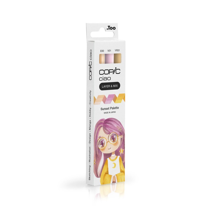 COPIC Ciao Layer & Mix Set Of 3 Pens, Sunset