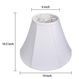 TOOTOO STAR Double White Lamp Shade Set of 2, Large Bell Lampshade for Floor Light and Table Lamp 6x14x10 inch, DIY Fabric Natural Linen Hand Crafted, Spider (White, 6x14x10 inch)