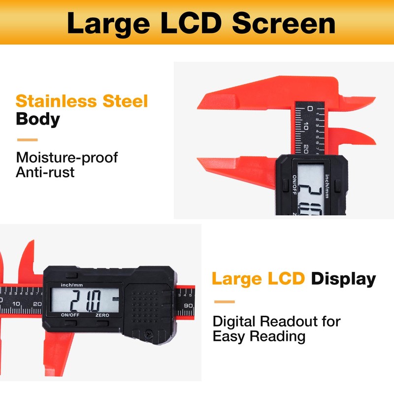 UNIPEC 6" Digital Caliper – Measuring Tool with LCD Display,