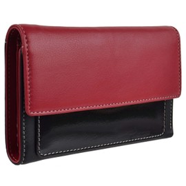 Golunski Ladies Leather Mid Size Purse/Wallet Graffiti Gift Box Patent (Red/Black)