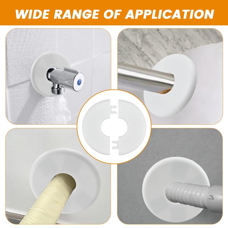 Aifeier ET 5pcs Round Wall Split Flange, Buckle Design Escutcheon