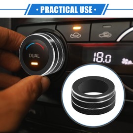 QUARKZMAN AC Air Conditioning Rotary Ring Cover Compatible with Jeep Black Pack of 3