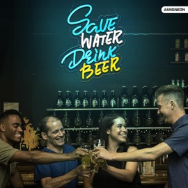 JIANGNEON Save Water Drink Beer Neon Sign Beer Neon Sign for wall decor Man Cave Cafe Bistro Club Party Decorations