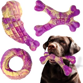 LUNA PARK 3pz Juguetes Resistentes para Perros Masticadores Agresivos, Juguete Indestructible para Perro Grandes, Sabor a Carne,No Apto para Perro Pequeños (3pz, Perros Grandes)